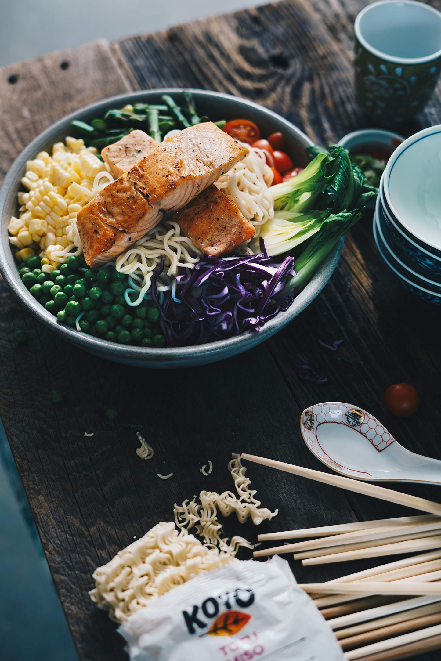Koyo Ramen Soup, Tofu Miso Reduced Sodium, Made With Organic Noodles, No MSG, No Preservatives, Vegan, 2.1 Ounces Per Package (12 Pack)