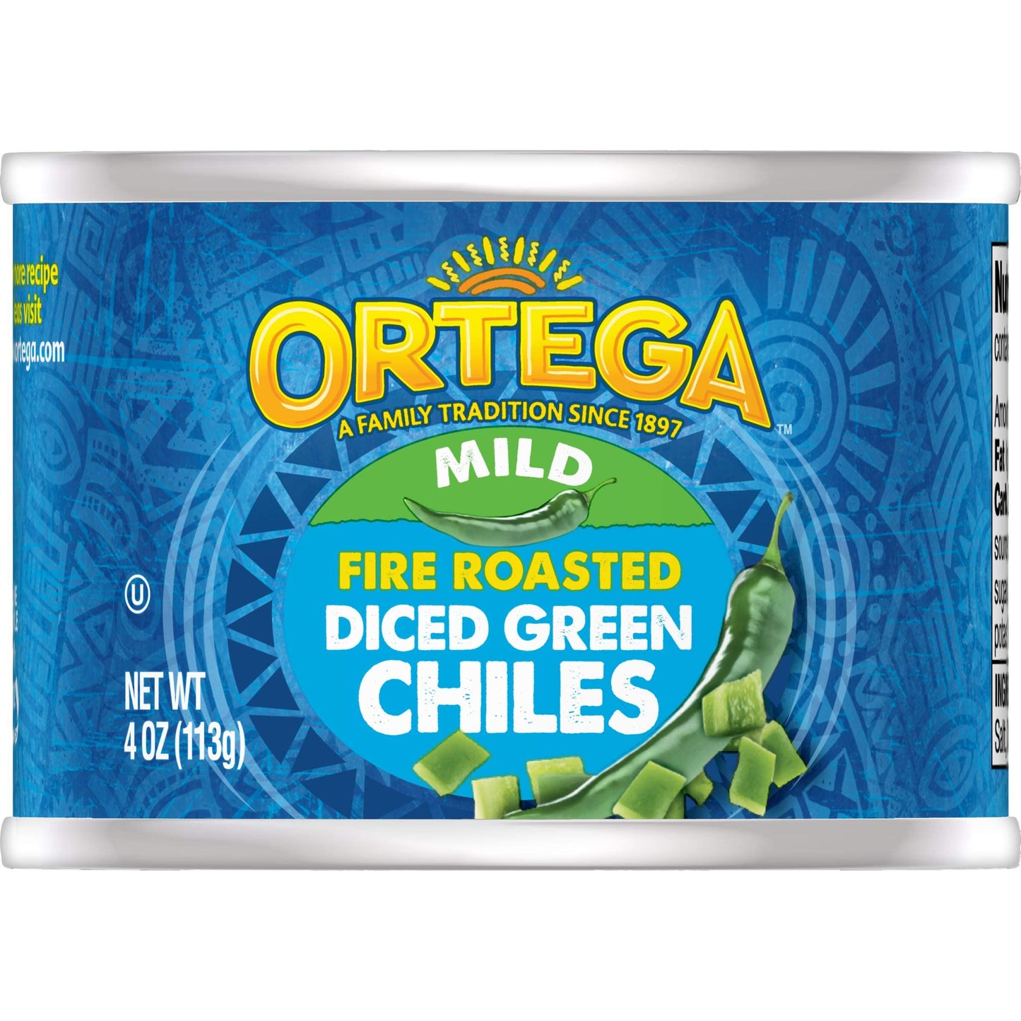 Ortega Fire Roasted Diced Green Chiles, Mild, 4 oz (Pack of 12)