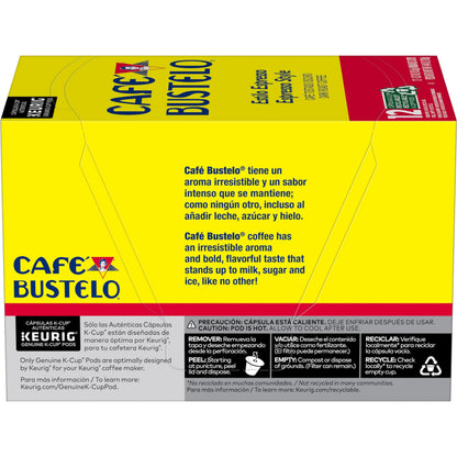 Café Bustelo Espresso Style Dark Roast, Single Serve Coffee Pods, 12 Count (Pack of 1)
