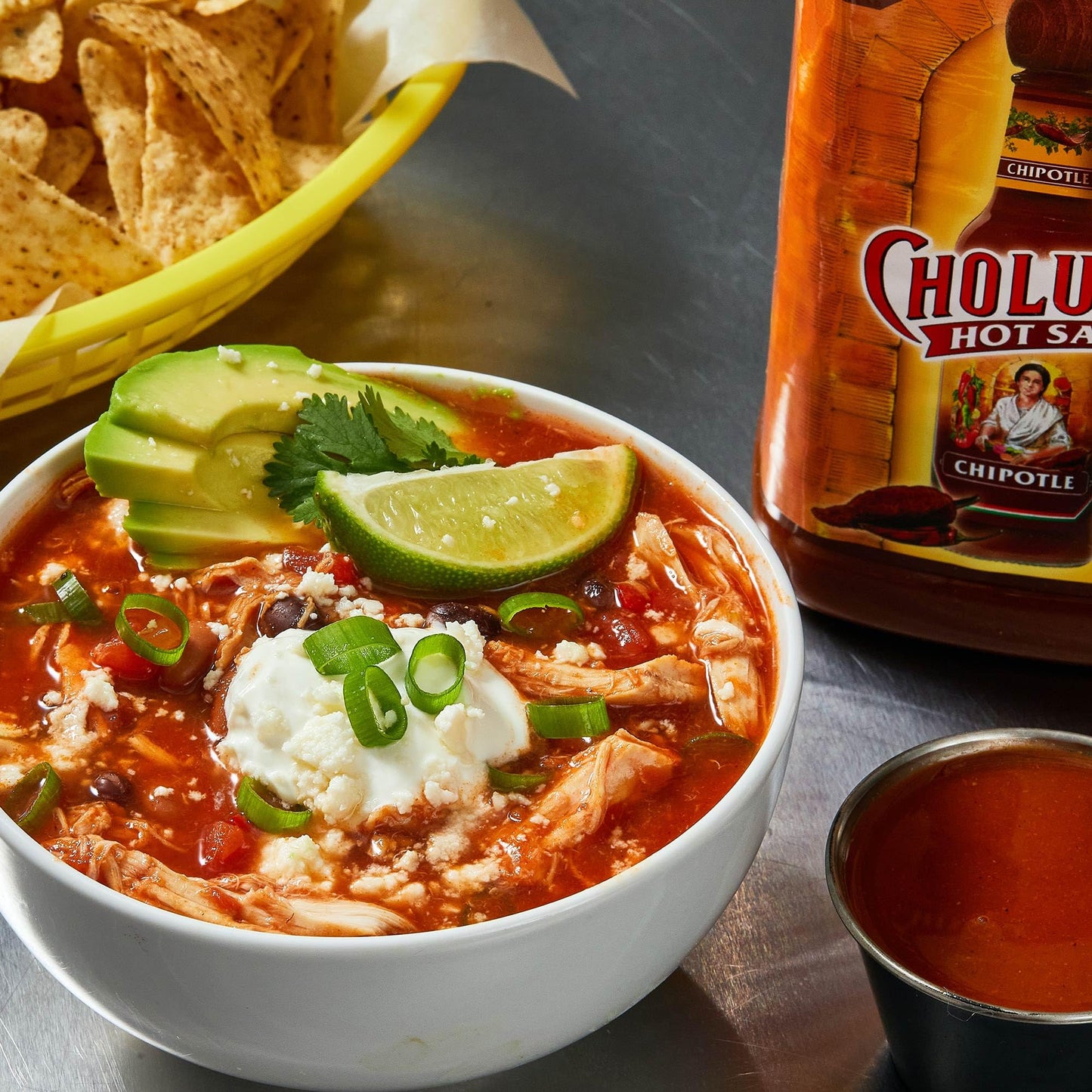 Cholula Chipotle Hot Sauce, 64 fl oz - One 64 Fluid Ounce Bulk Container of Chipotle Pepper Sauce, Made with Chipotle, Arbol and Piquin Peppers, Perfect for Burgers, Wings, Hummus and More