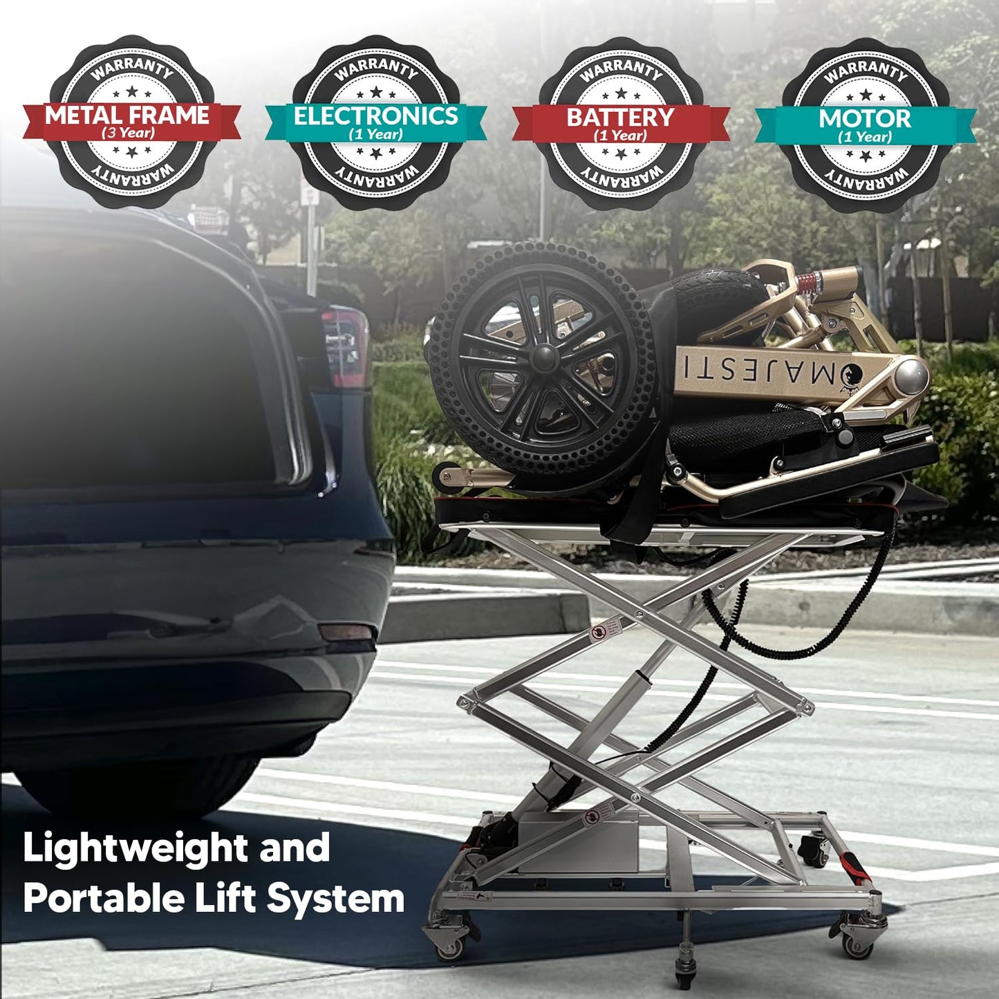 Wheelchair Lifts, Wheelchair Lift for Cars, Scooter Lifts for Trucks, Mobility Scooter Lift, Lightweight Space Saving Lift for Car, Lift Up to 110 lbs.