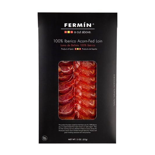 Fermin Sliced Iberico de Bellota Pork Loin – 2 oz | 100% Acorn-Fed | Authentic Spanish Lomo