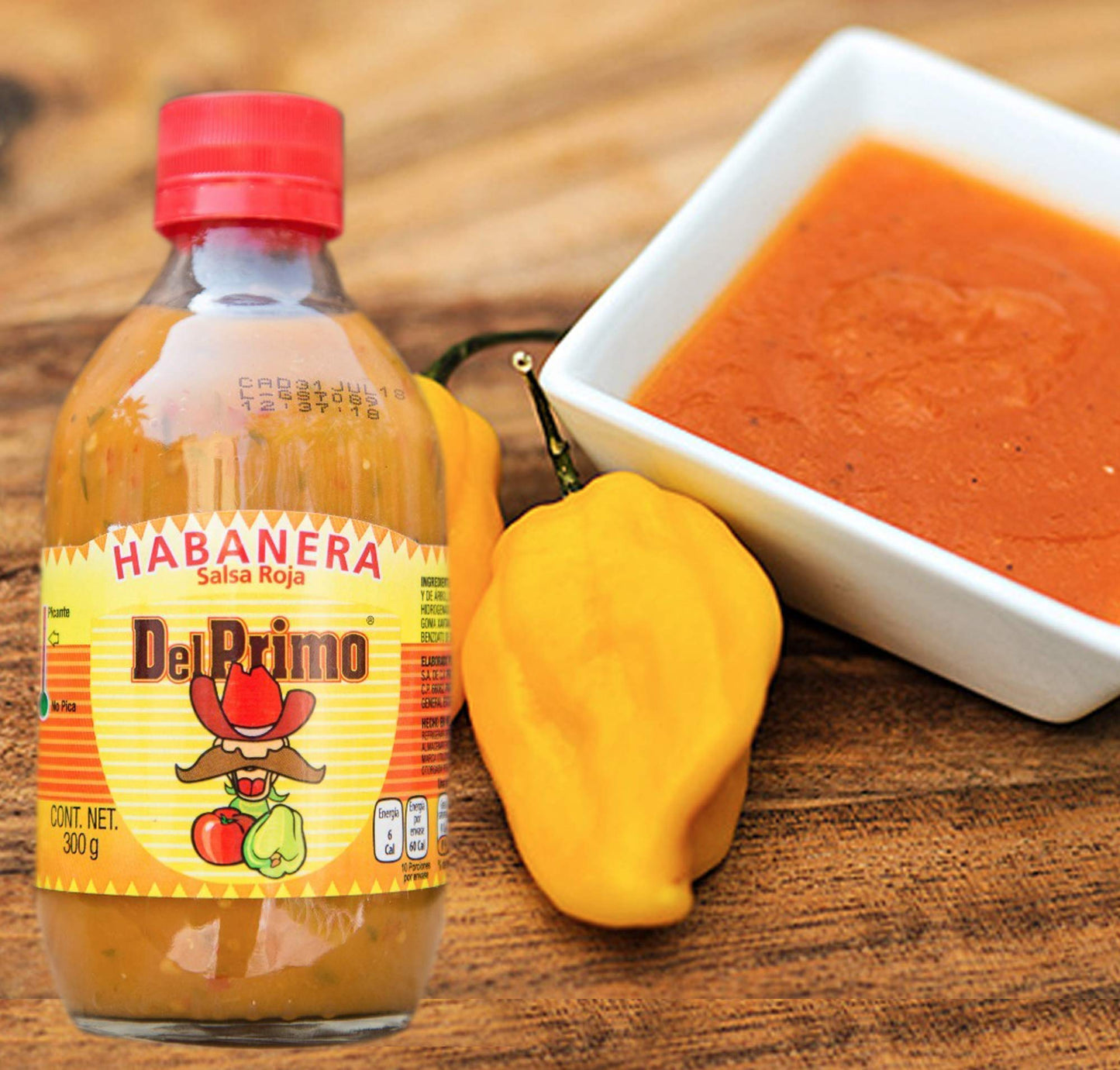 Del Primo Salsa Sauce 10.5oz Bottle (Pack of 3) Choose Flavor Below (Salsa Habanera Roja - Habanero Red Sauce)