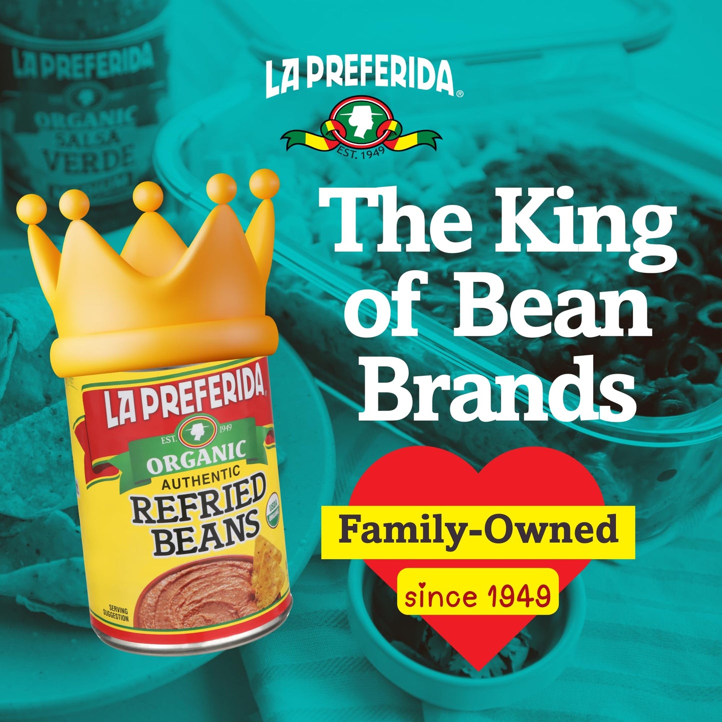 La Preferida Organic Refried Beans, 15 Ounce (Pack of 12)
