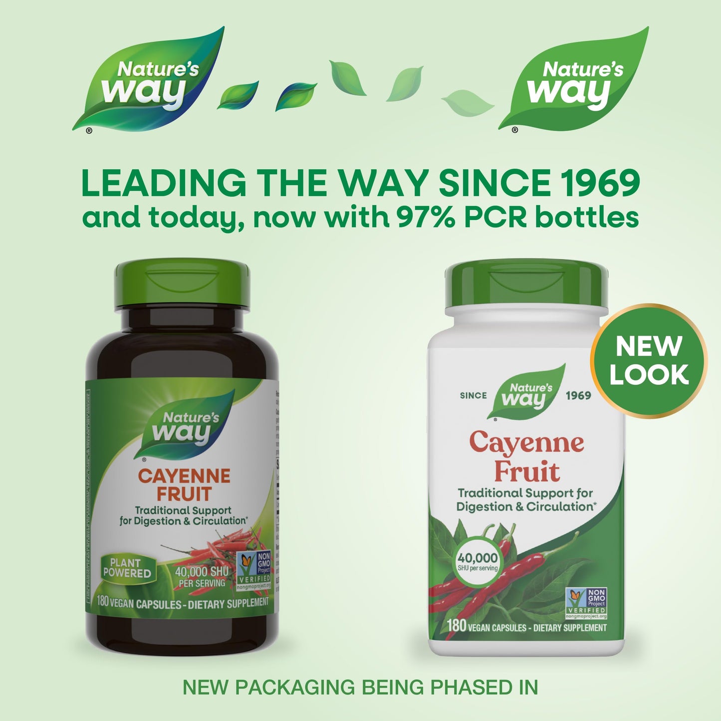 Nature's Way Cayenne Pepper Capsules, Traditional Digestion & Circulation Support*, Capsaicin, Non-GMO Project Verified, Gluten Free, 180 Vegan Capsules (Packaging May Vary)