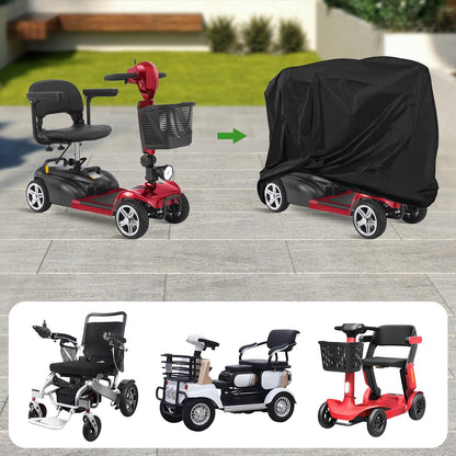 Mobility Scooter Cover,Waterproof Wheelchair Cover for Storage,Mobility Scooter Accessories for All-Weather Outdoor Protection Dust Covers - 55"x 26" x 36" (L x W x H)