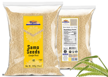 Rani Samo Seeds Whole (Japanese barnyard millet/Jungle Rice/Moriyo/Samak Rice) Echinochloa frumentacea 14oz (400g) ~ All Natural | Vegan | Gluten Friendly | NON-GMO | Indian Origin