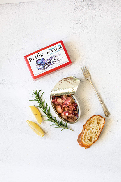Matiz Pulpo Wild-Caught Pulpo Spanish Octopus in Olive Oil 4.0 Oz, (5 Pack)