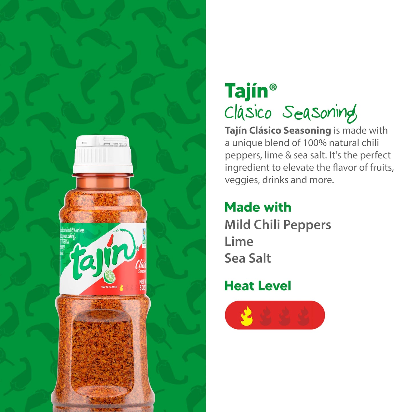 Tajin Clásico Chile Lime Seasoning 5 oz (Pack of 1)