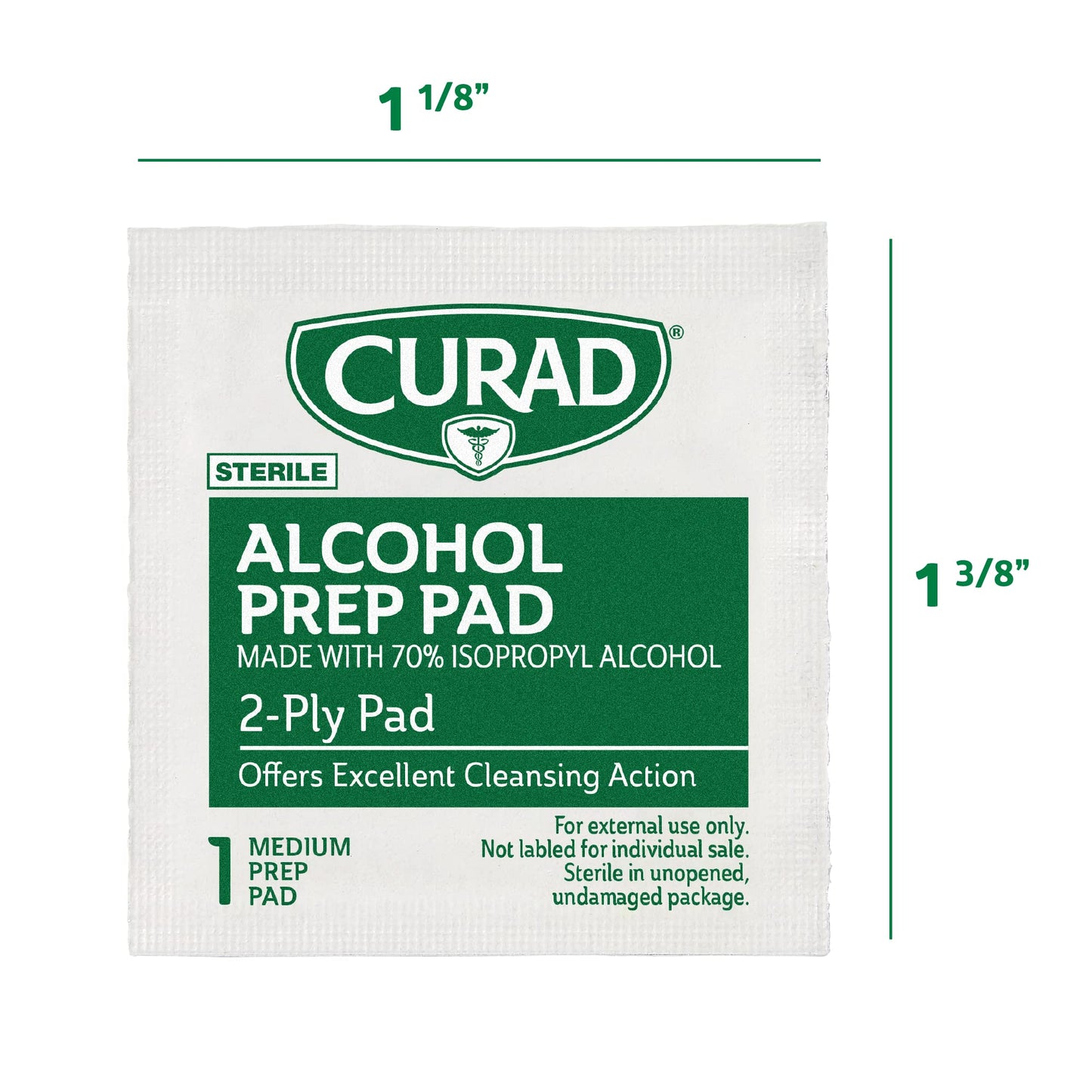 CURAD Alcohol Prep Pads (Pack of 4 Boxes) | 400 Pieces of Medium Isopropyl Wipes Individually Wrapped | First Aid Swabs for Cuts & Scrapes | Medical Pads for General Cleansing