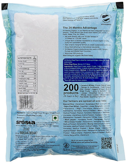 24 Mantra Organic Ragi Flour (Finger Millet Flour) - 4 lbs, Gray