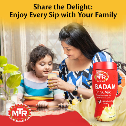 MTR Badam Drink Mix – 500g Pack of 1, Multi-purpose Drink Mix, Premium Almond Drink Mix made with select quality Almonds, Saffron & Cardamom, Authentic Indian Flavor, Quick & Easy to Prepare, Ideal for Desserts