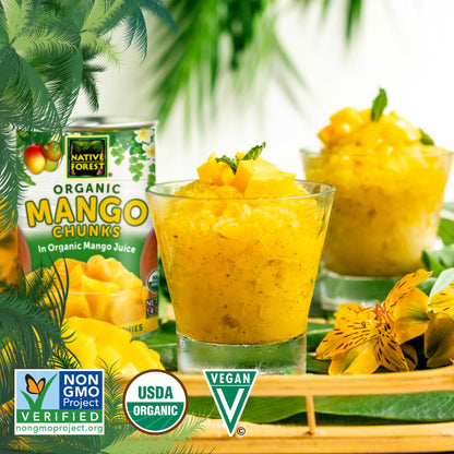 Native Forest Organic Mango Chunks - Mango Canned, Mangoes, Mangos, Canned Fruit No Sugar Added, Mango Sliced, Mango Fruit - 14 Ounce (Pack of 6)
