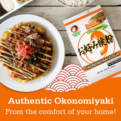 Otafuku Okonomiyaki Flour for Japanese Okonomiyaki Pancakes, 12 Servings, 15.9 Oz (1 Lb)