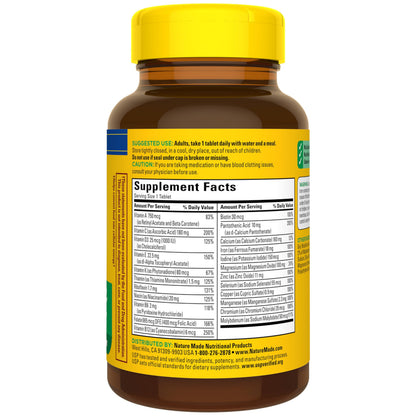 Nature Made Multivitamin Tablets with Iron, Multivitamin for Women and Men for Daily Nutritional Support, Nature Made Multi Vitamins for Adults, 130 Tablets, 130 Day Supply