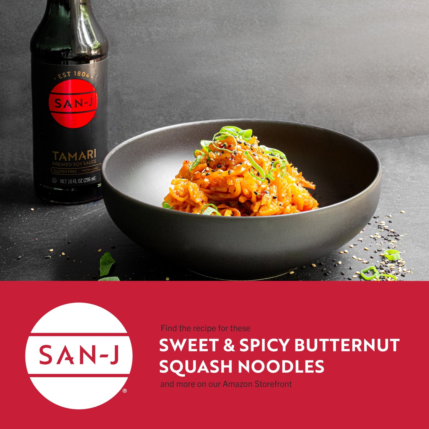 San-J - Gluten Free Tamari Soy Sauce - Specially Brewed - Made with 100% Soy - 10 oz. Bottle - Includes a Collector's Tin