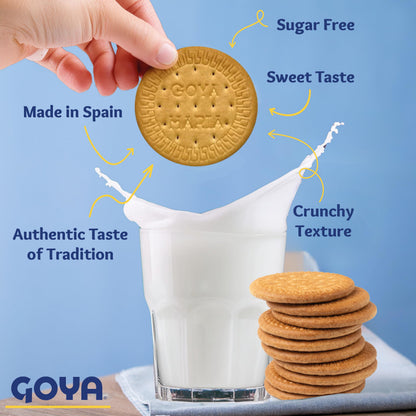 Sugar Free Maria Cookies by Goya, Thin Crisp, Baked Goods, Snacks for School and Work, Lunch Box Snacks, 4 Pack, 7oz. Each