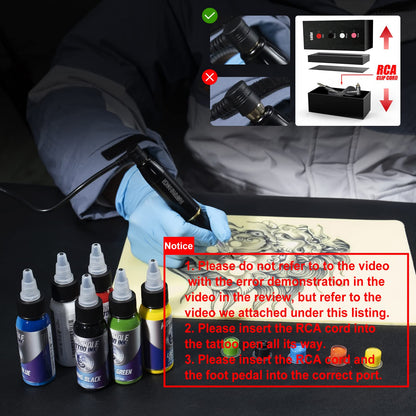 Tattoo Gun Kit Cartridge Tattoo Machine Kit Tattoo Kit Tattoo Pen for Beginners Rotary Tattoo Pen Type Machine Complete Tattoo Supplies WTK070