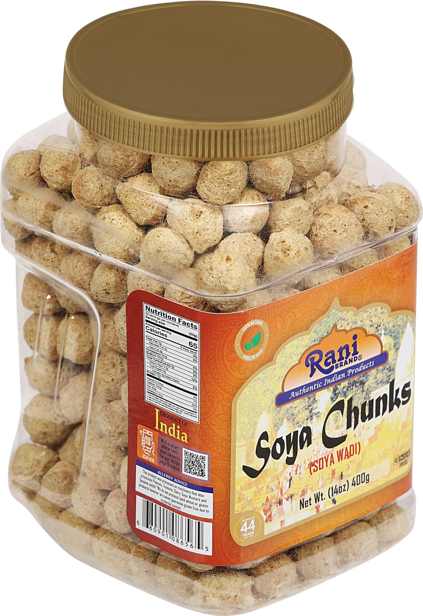 Rani Soya Chunks Nuggets (High Protien) Vadi 14oz (400g) ~ All Natural, Salt-Free | Vegan | No Colors | Gluten Friendly | NON-GMO | Kosher | Indian Origin | Meat Alternate Substitute
