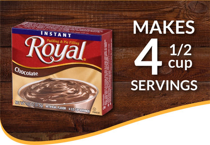 Royal Instant Pudding Dessert Mix, Chocolate, Fat Free (12 - 2 oz Boxes)