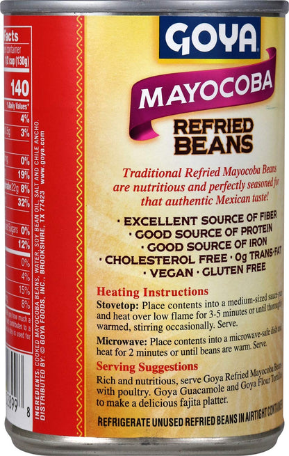Goya Mayocoba Refried Beans, 16 Ounce (Pack of 12)