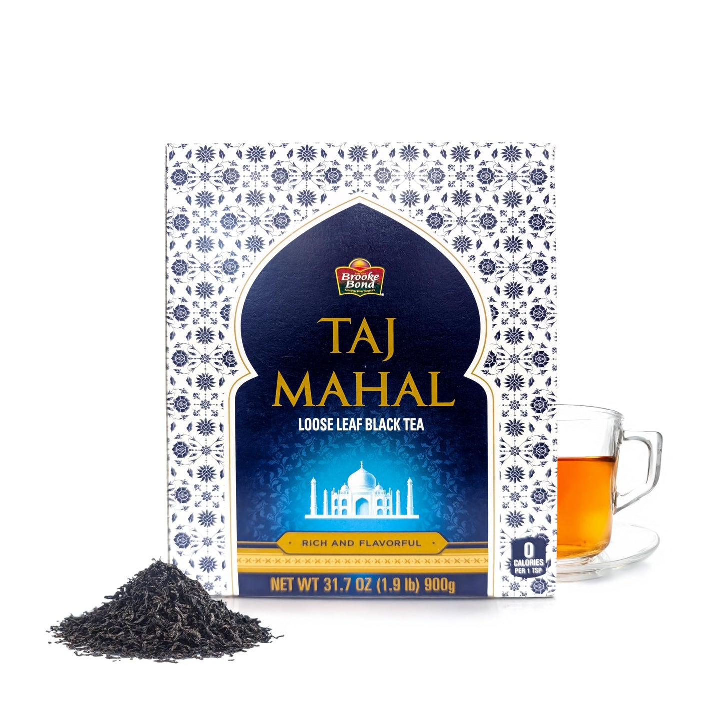 Brooke Bond Taj Mahal | Loose Tea | Premium Quality | Indian Black Tea | Authentic Indian Chai Blend | Suitable for Milk | Refreshing Flavor | 900 Grams (Pack of 1)