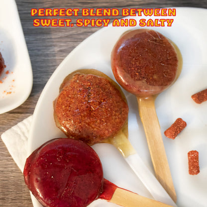 Zumba Rica Chilito Chili Powder Lollipop 12pcs - Lollipops with Chili Powder Cover with Caramel - Mexican Lollipop – Chili Powder Candy - Mexican Suckers with Chili Powder - Mexican Candy