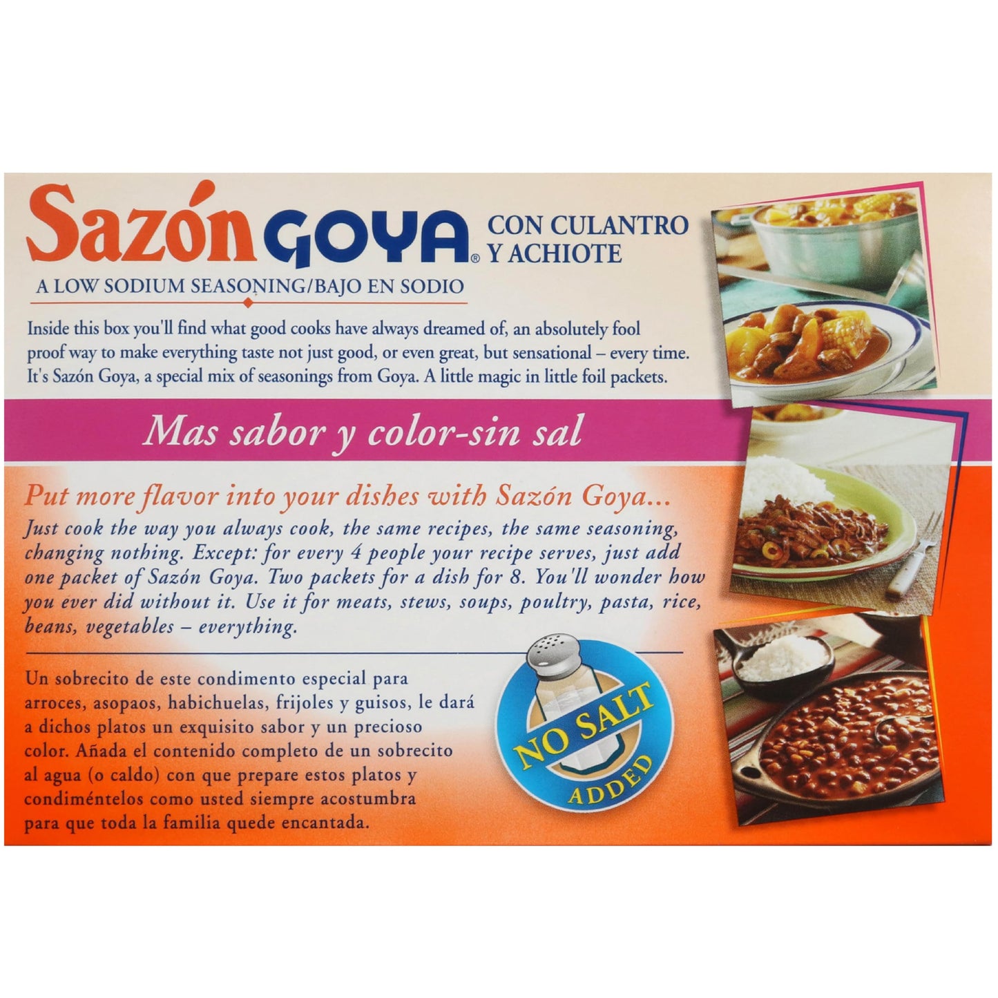 Sazón with Coriander & Annatto by Goya, Spices and Seasonings for Poultry, Seafood, Meat and Vegetables, All Purpose Mexican Seasoning, Pack of 2, 3.52 oz Cartons