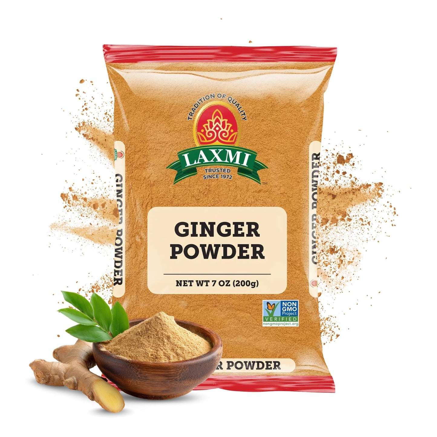 LAXMI Ground Ginger Powder - Raw and Natural - NON-GMO - Perfect for Baking, Marinate and Tea - 7 oz