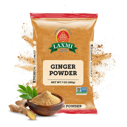 LAXMI Ground Ginger Powder - Raw and Natural - NON-GMO - Perfect for Baking, Marinate and Tea - 7 oz