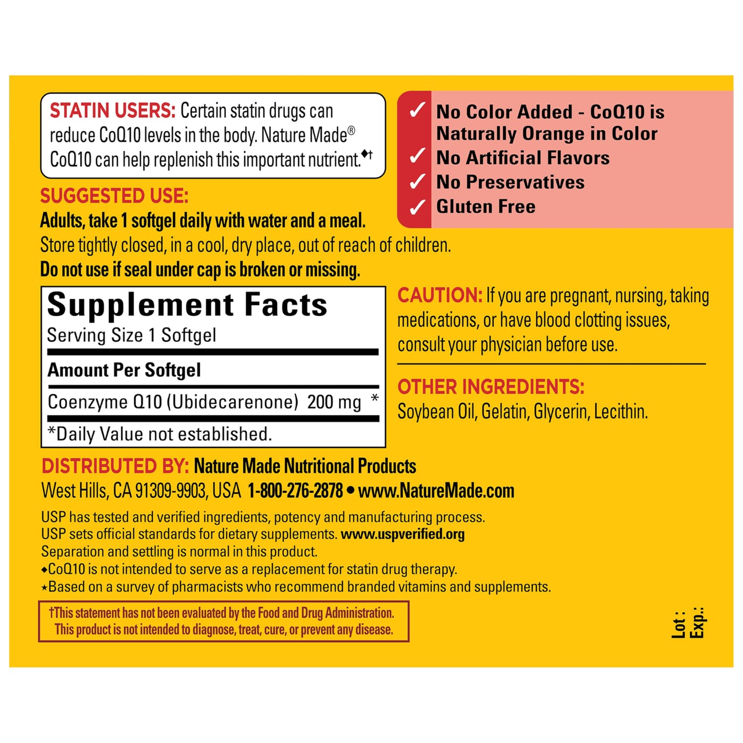 Nature Made CoQ10 200mg Softgels, Dietary Supplement for Heart Health Support, 80 Softgels, 80 Day Supply