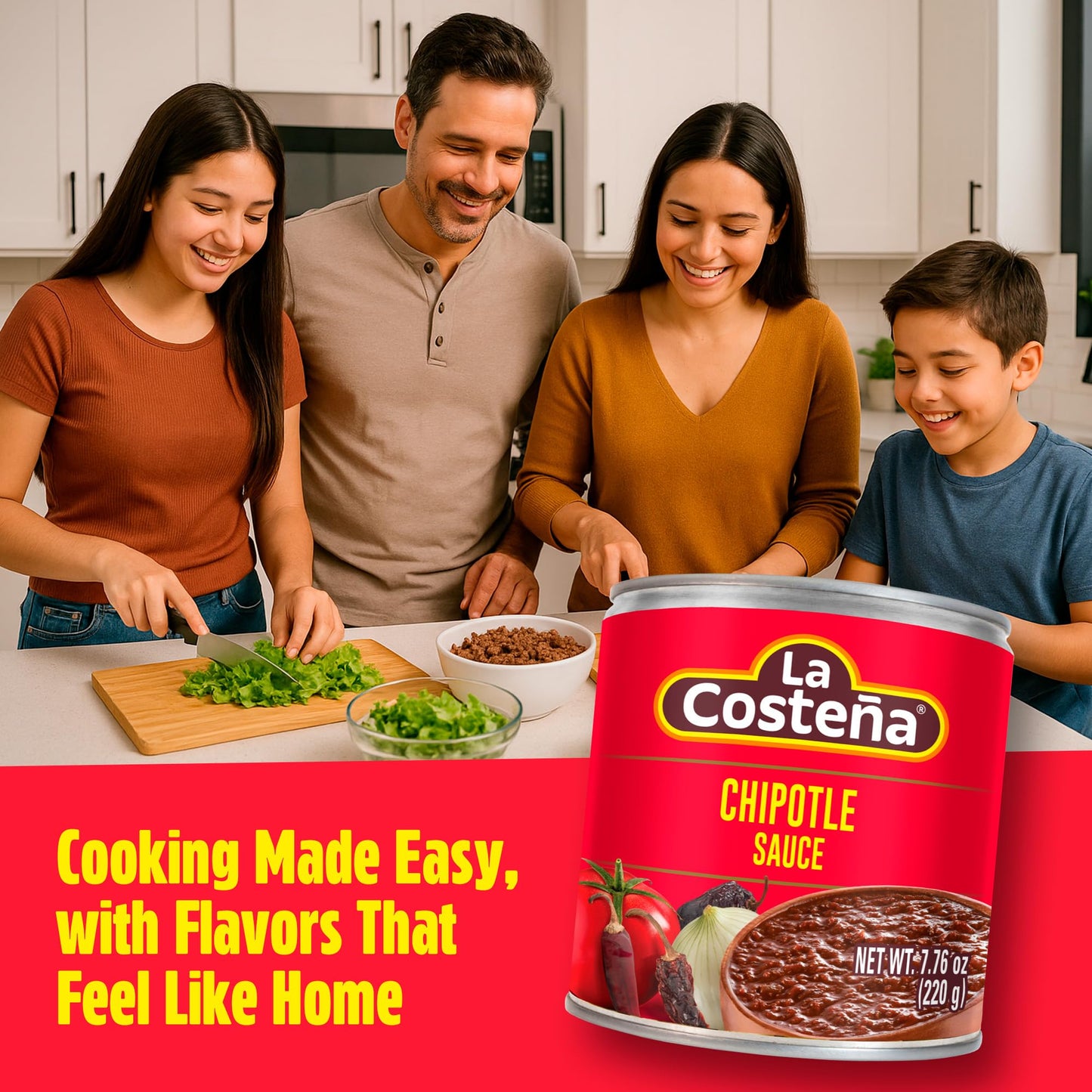 La Costeña Chipotle Salsa - Spicy Salsa Made with Chipotle Peppers for Mexican Food, Enchilada Sauce, Adobo Sauce, Fajita Seasoning, Aioli, Birria & Street Taco Seasoning - 7.76oz, 24 Pack Cans