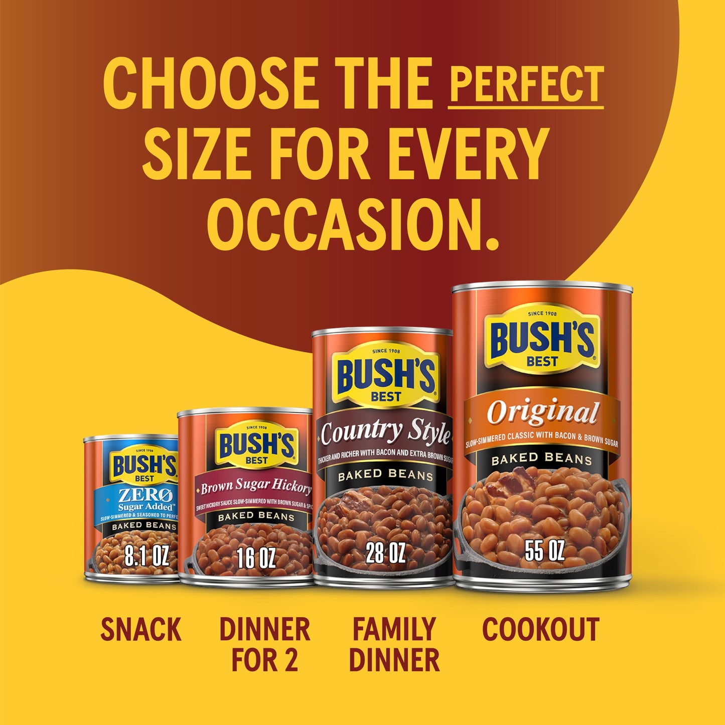 BUSH'S BEST 16 oz Canned Maple Cured Bacon Baked Beans Source of Protein and Fiber, Low Fat, Gluten Free, (Pack of 12)