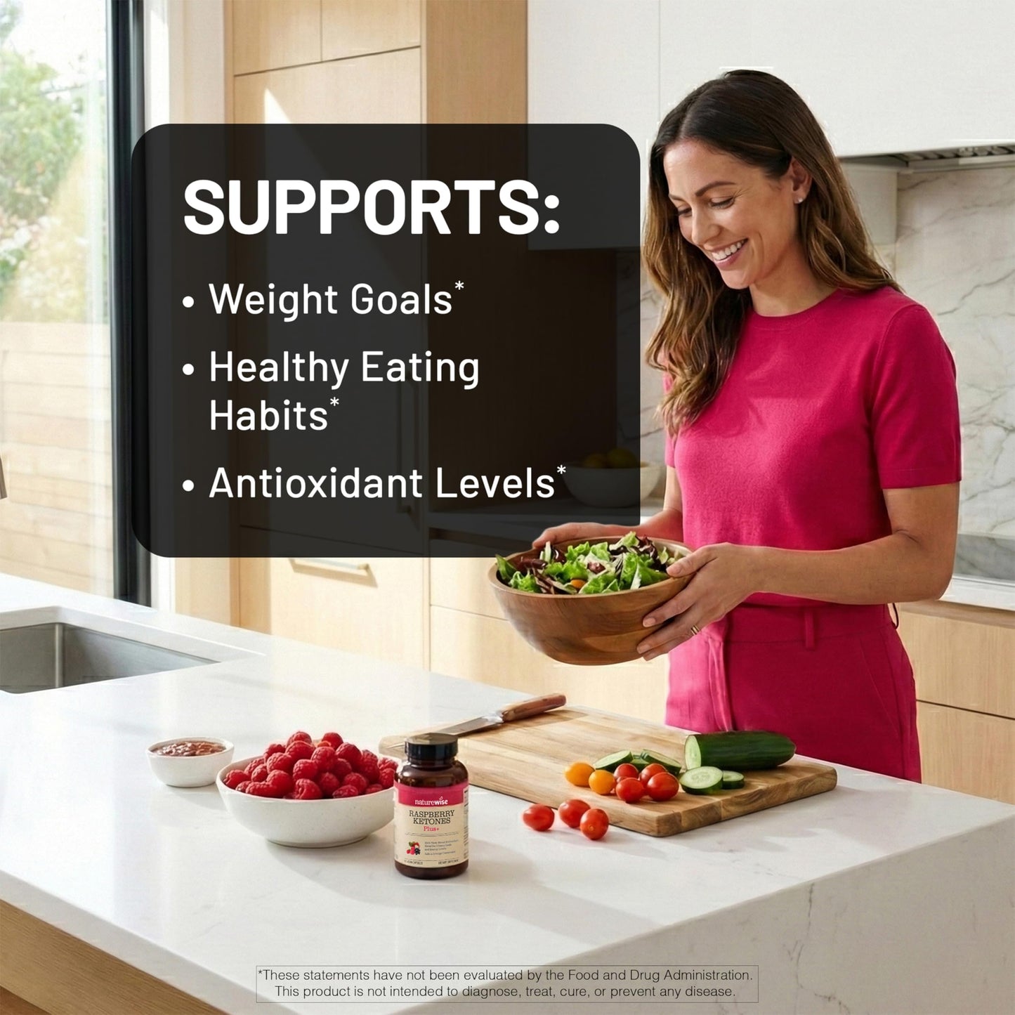 NatureWise Raspberry Ketones Plus with Green Tea Extract, Cayenne Pepper & Acai Berry - Supports Weight Management, Antioxidant Health & Energy Levels - Vegan & Gluten-Free - 120 Capsules