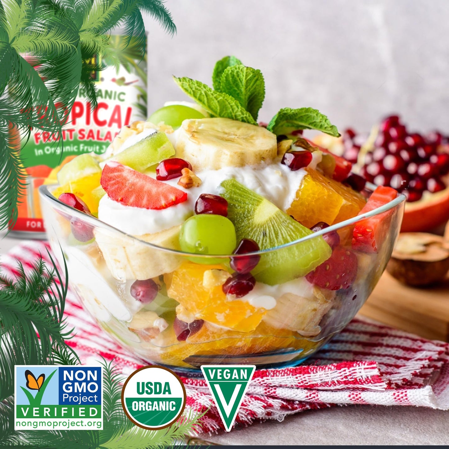 Native Forest Organic Tropical Fruit Salad - Canned Fruit in Natural Juice, Tropical Fruit Cocktail, Tropical Fruit Salad Organic - 14 Oz (Pack of 6)
