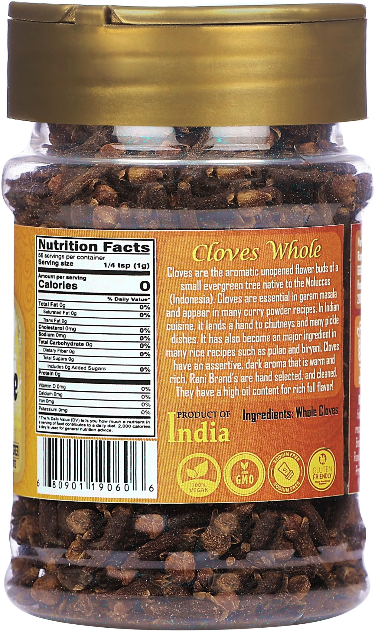 Rani Cloves Whole (Laung) 2oz (56g) Great for Food, Tea, Pomander Balls and Potpourri, Hand Selected, Spice, PET Jar ~ All Natural | NON-GMO | Kosher | Vegan | Gluten Friendly | Indian Origin