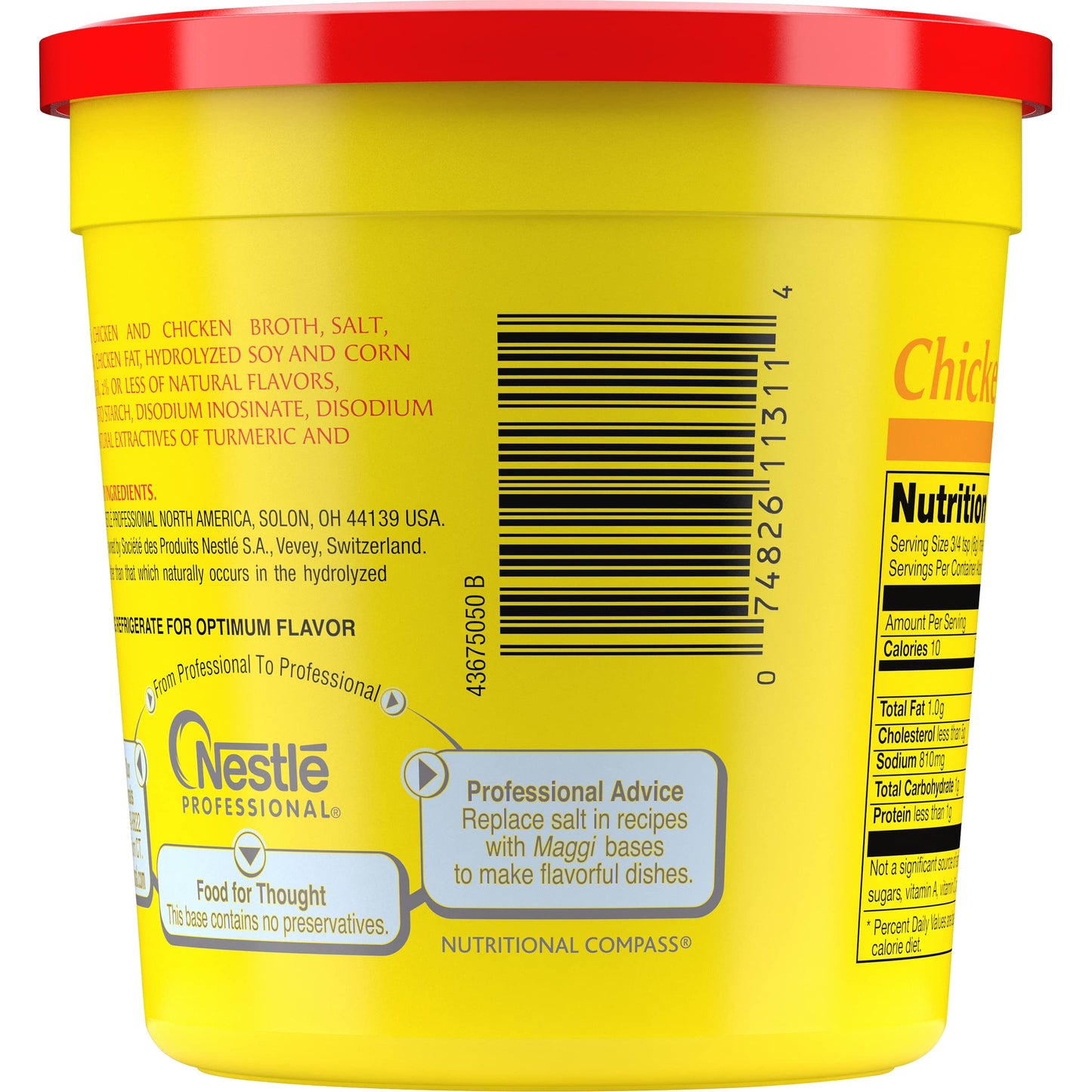 Maggi Chicken Base, Stock and Bouillon, Gluten Free, No MSG, Bulk 1 lb Tub (Pack of 6)