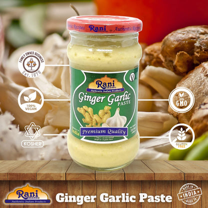 Rani Ginger Garlic Cooking Paste 10.5oz (300g) Glass Jar ~ Vegan | Gluten Free | NON-GMO | No Colors | Indian Origin