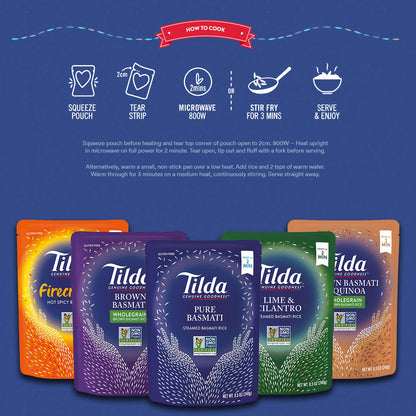 Tilda Legendary Rice Steamed Basmati, Brown, 8.5 Ounce (Pack of 6)