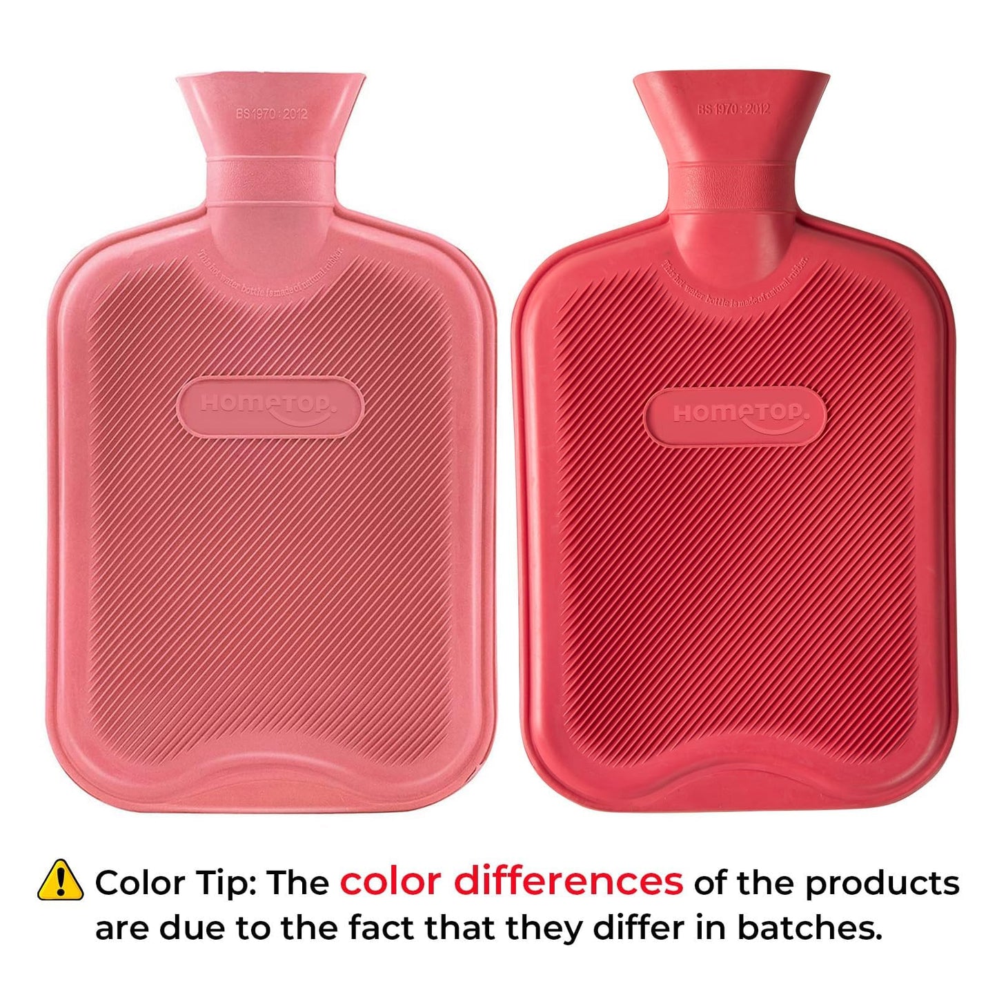 HomeTop Premium Classic Rubber Hot Water Bottle (Red)