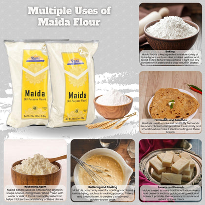 Rani Maida Flour (Indian All Purpose Flour) 32oz (2lbs) 908g ~ All Natural | Vegan | Gluten Friendly | NON-GMO | Kosher | Indian Origin