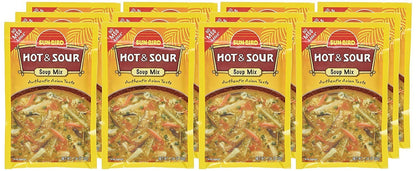 Hot & Sour Soup Mix Packets - Asian Soup Recipe - 1.34 Ounces Each (Pack of 12)