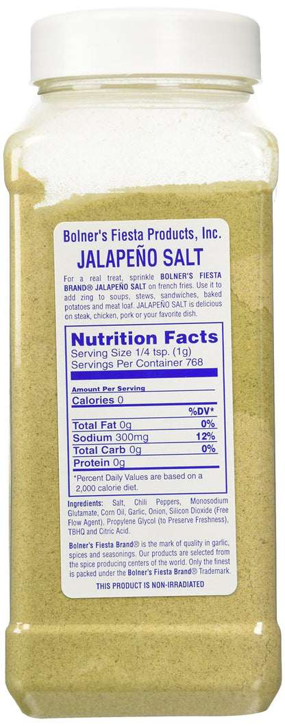 Bolner's Fiesta Extra Fancy Jalapeno Salt, 30 Oz.