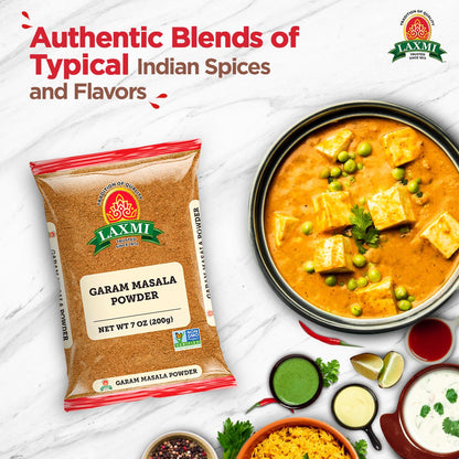 Laxmi Garam Masala 7 Oz (200gm) | A spicy and aromatic blend of our various salt free seasonings and spices | Non-GMO Product | For cooking and seasoning