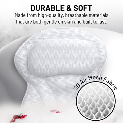 Sierra Concepts Bath Pillow Spa Bathtub Ergonomic for Tub, Neck, Head, Shoulder Pillows Support Cushion Headrest - Luxury Soft 3D Mesh + Strong Grip Suction Cups Soaking Large, Paradise
