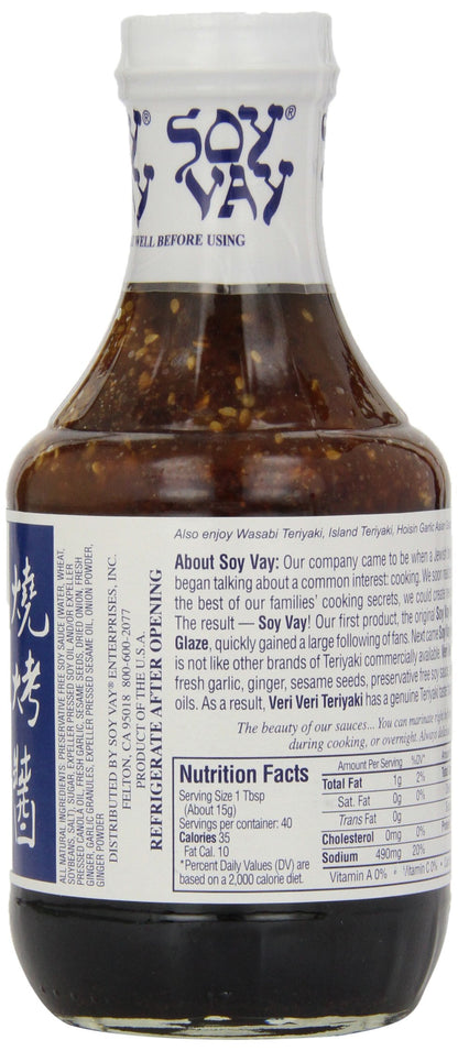 Soy Vay Veri Veri Teriyaki Marinade, 21-Ounce Bottles (Pack of 6)