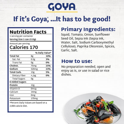 Goya Calamares Tinta Squid, 4 oz. (Pack of 3