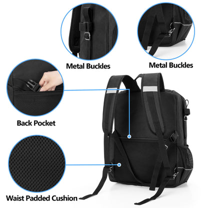SAMDEW Wheelchair Backpack, Wheelchair Bag to Hang on Back, with Thermal Insulation Pockets for Medicine & Lunch Box, Functional Wheelchair Accessories with Crutches Pockets, Bag Only, Patented Design