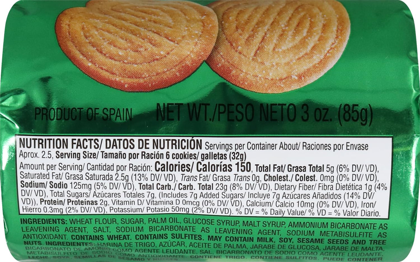Goya Foods Palmerita Cookies, 3 Ounce (Pack of 32)