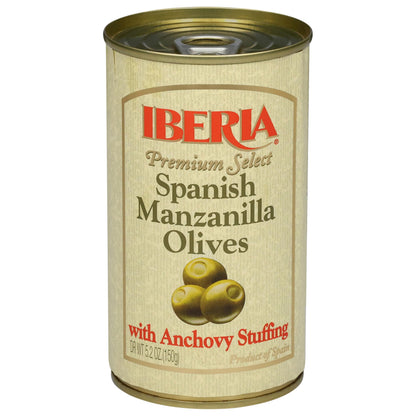Iberia Spanish Manzanilla Olives Stuffed with Anchovies, 5.25 Oz (Pack of 12)
